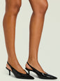 Isobel Slingback Heel in black crocodile embossed leather with pointed toe and slim heel thumbnail image 5 of 5