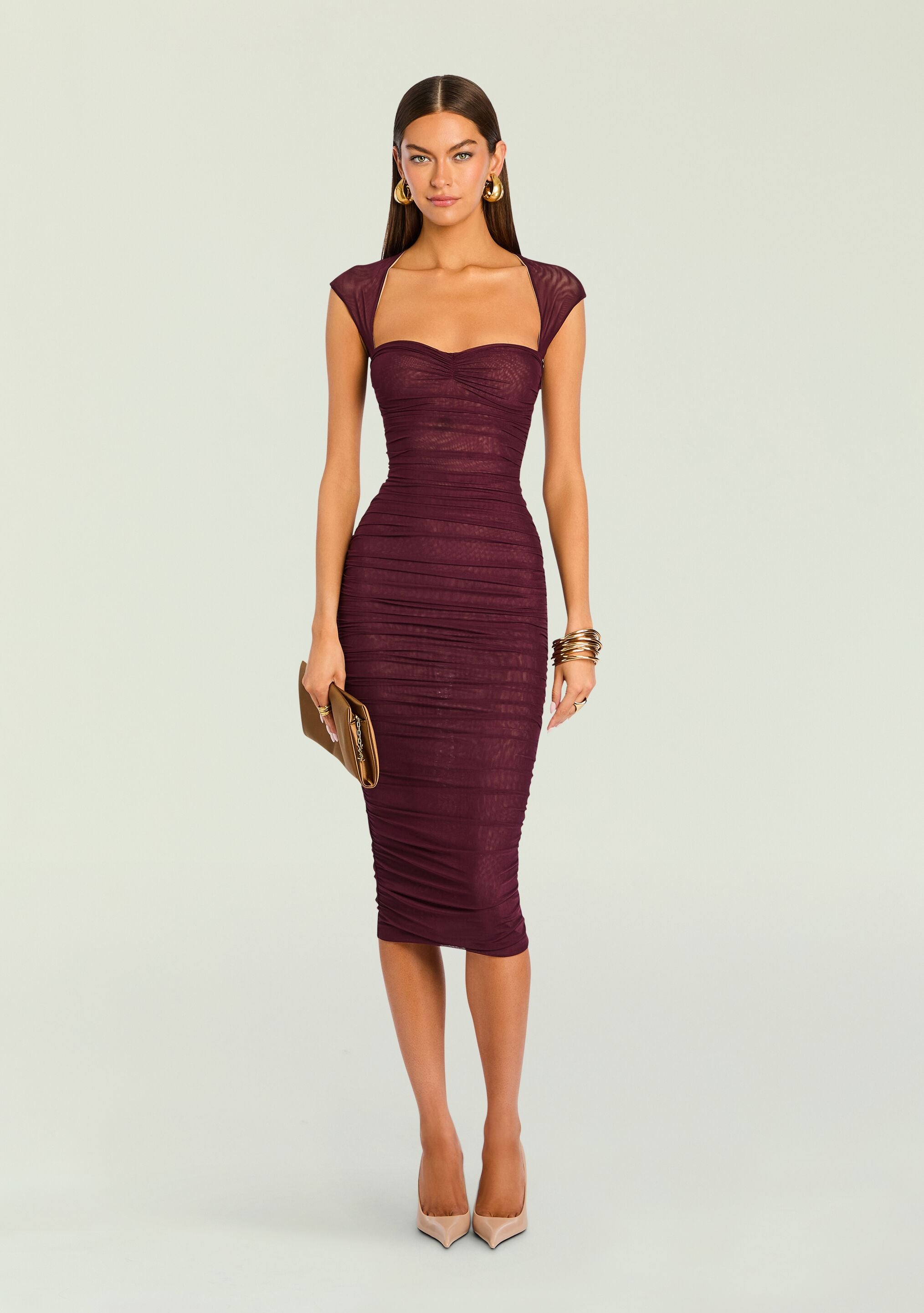 Kylie Mesh Midi Dress