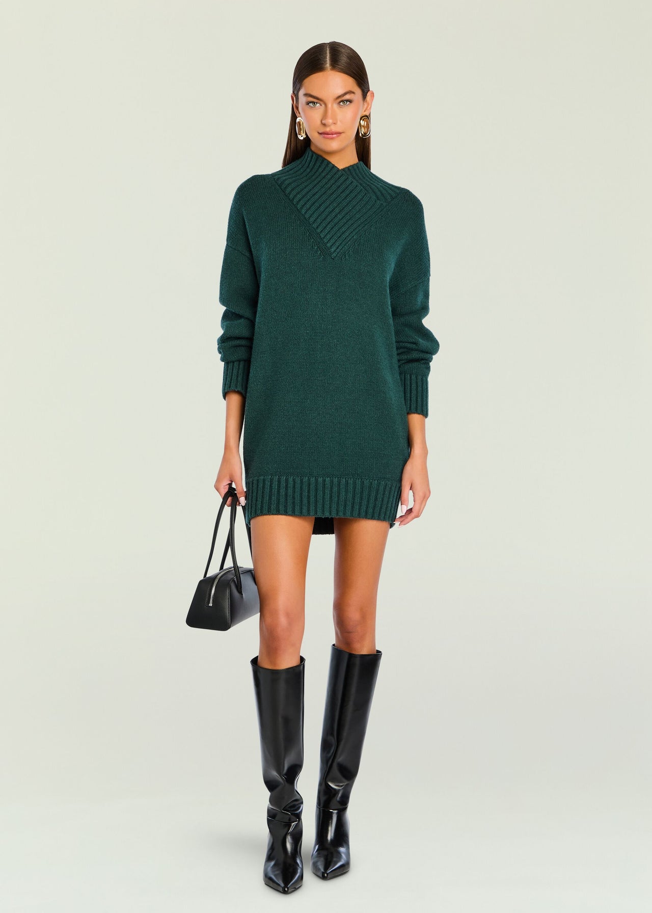 Dessa Chunky Knit Sweater Dress Evergreen / S Dessa Chunky Knit Sweater Dress Evergreen / S