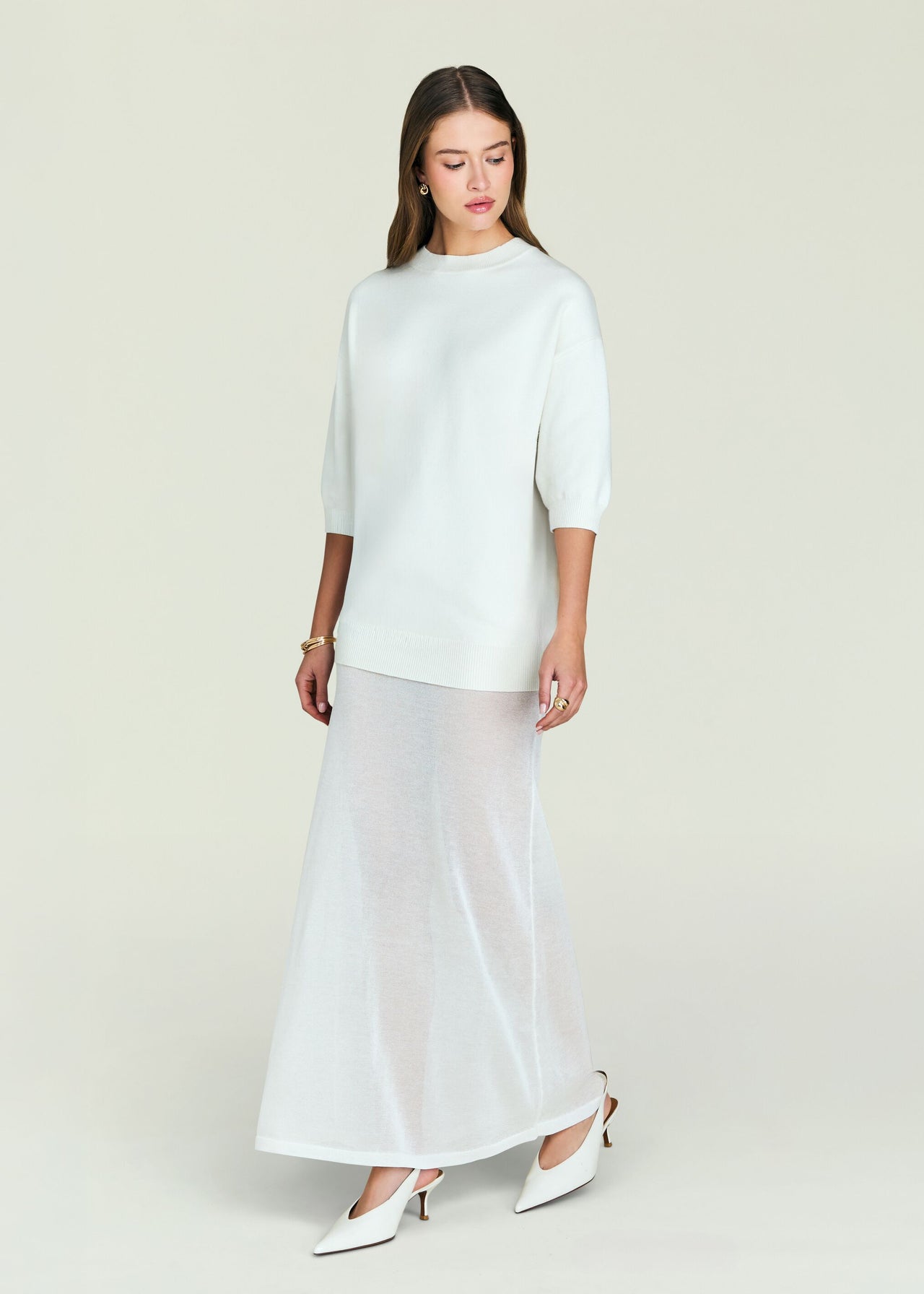 chinese dress ladies Seroya Arwen Maxi Dress in IVORY. Size M