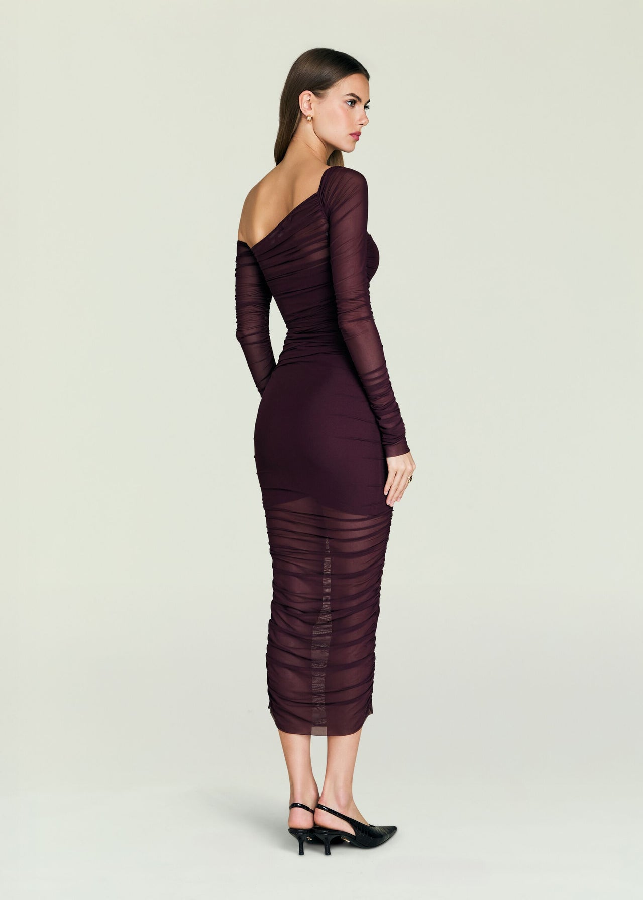 Chantae Mesh Dress Merlot / XS Chantae Mesh Dress Merlot / XS