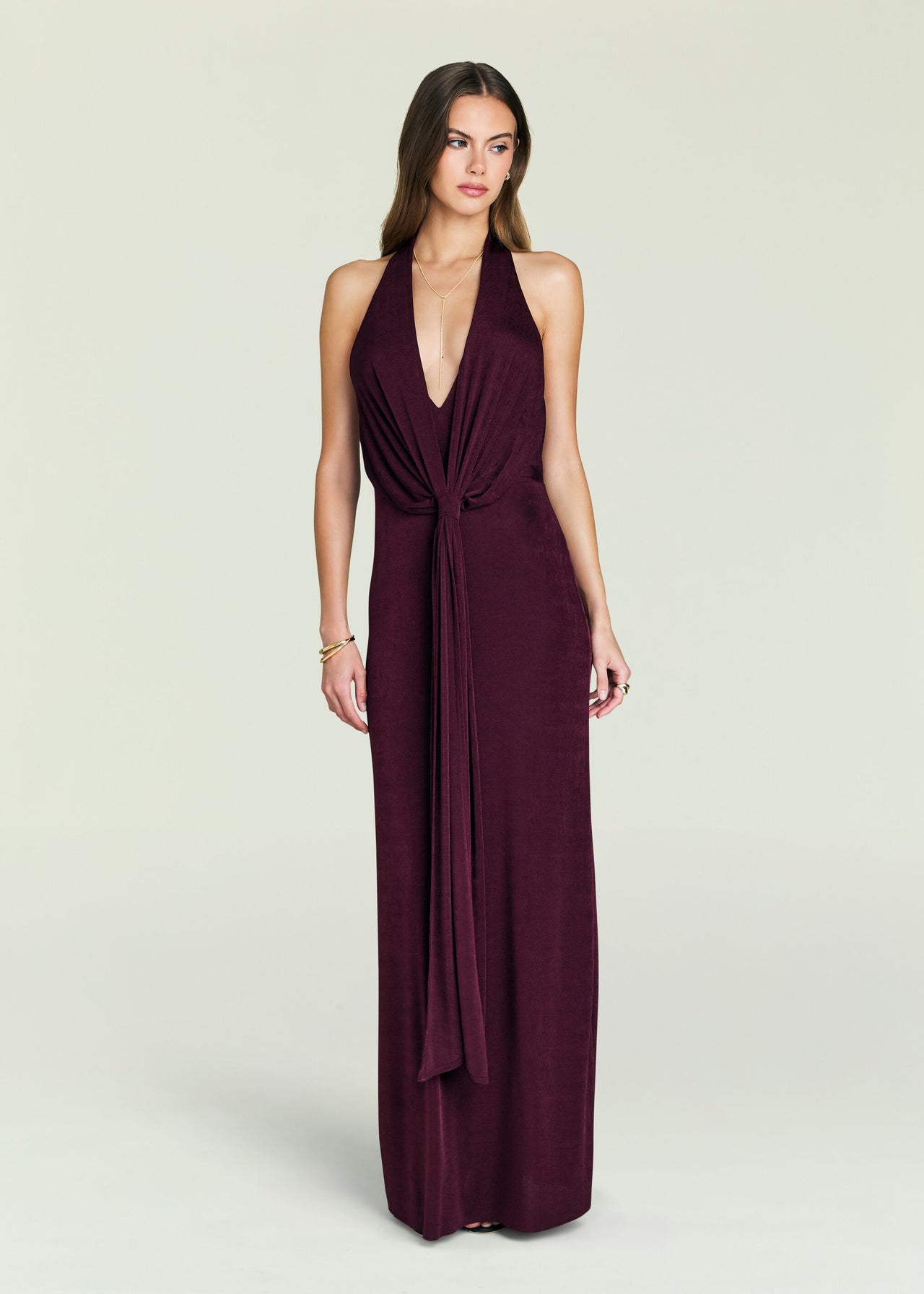 seroya burgundy dress SEROYA Kayla Maxi Dress in Burgundy