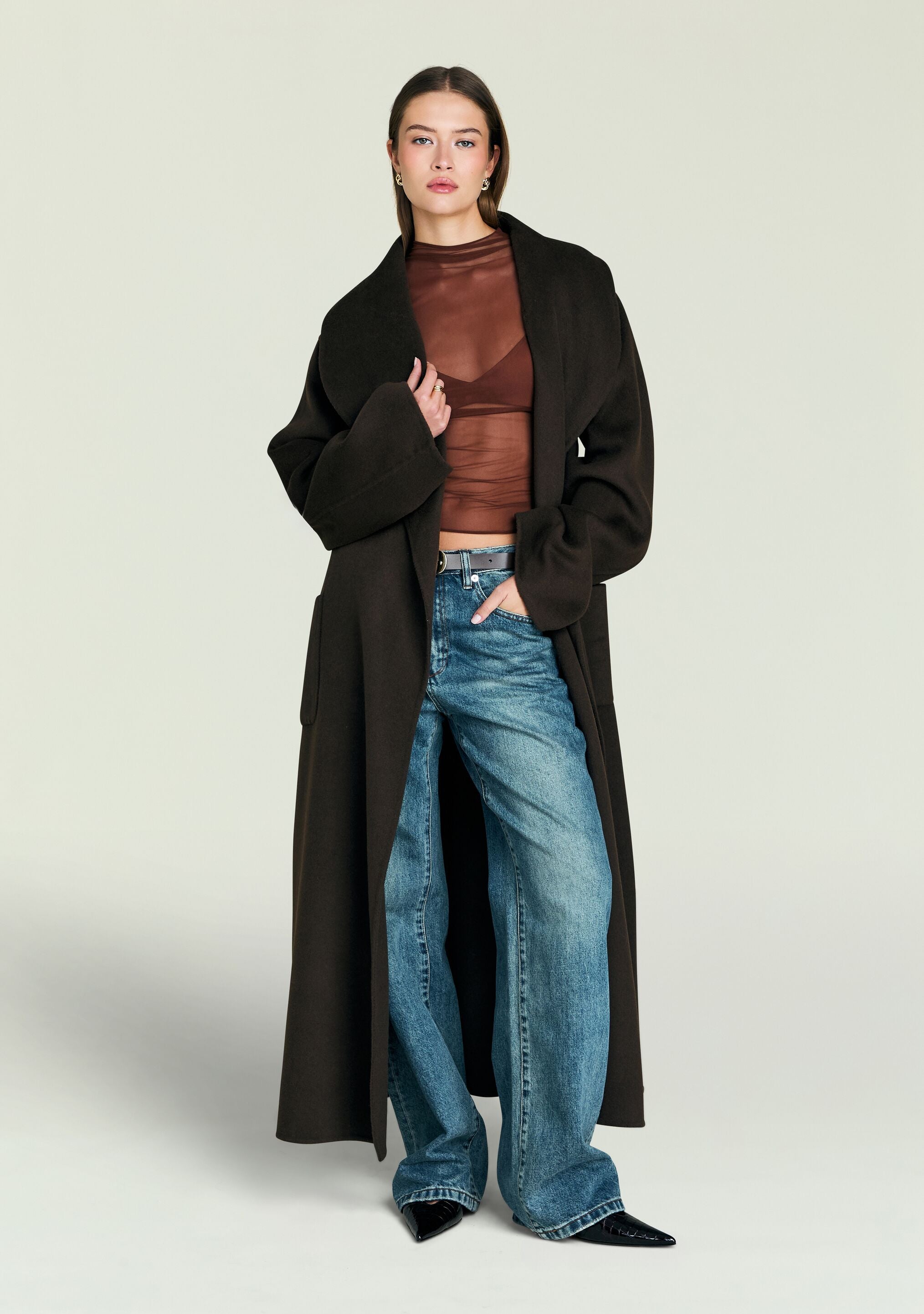 こ*ろ様 Maison Special wool coat Double-faced wool robe coat, turtledove | Max Mara