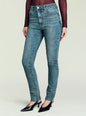 Front view of Celia high rise skinny jeans in light blue wash worn by a model thumbnail image 1 of 5