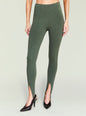 Kelsey Stirrup Legging in olive green with vertical seam panels on the legs thumbnail image 1 of 5