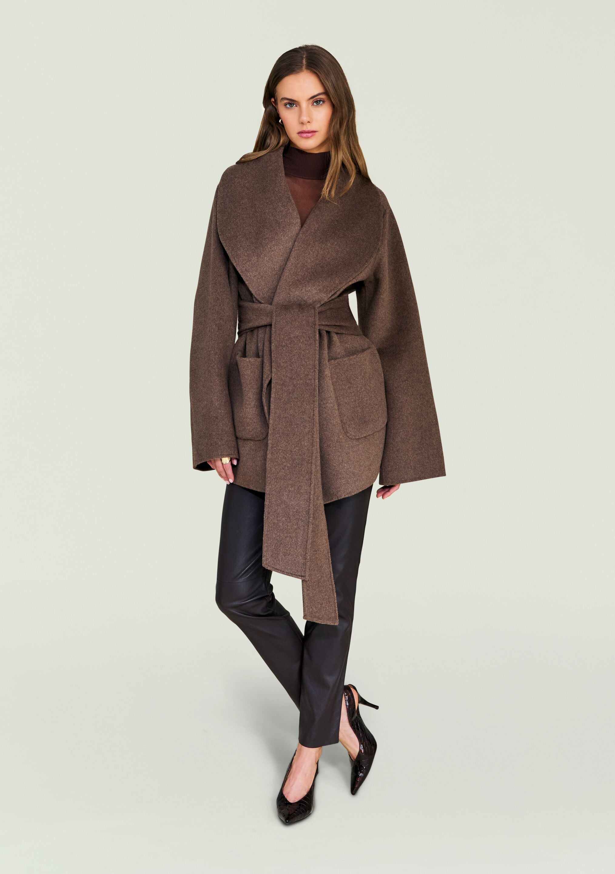 Stole Wool Coat モカ Dulcetta Wool Coat – SEROYA