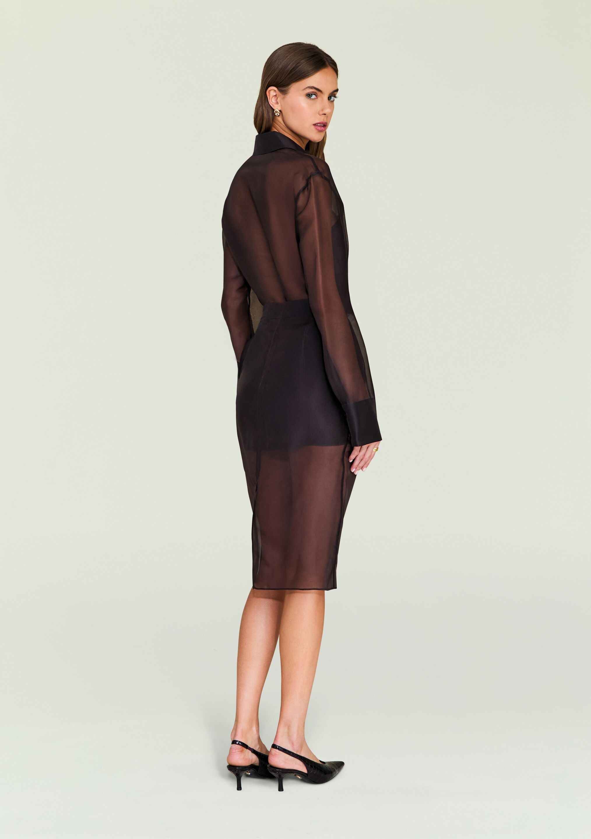 Elda Silk Midi Skirt – SEROYA