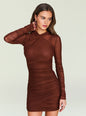 Moxey Ruched Mesh Mini Dress thumbnail image 5 of 5