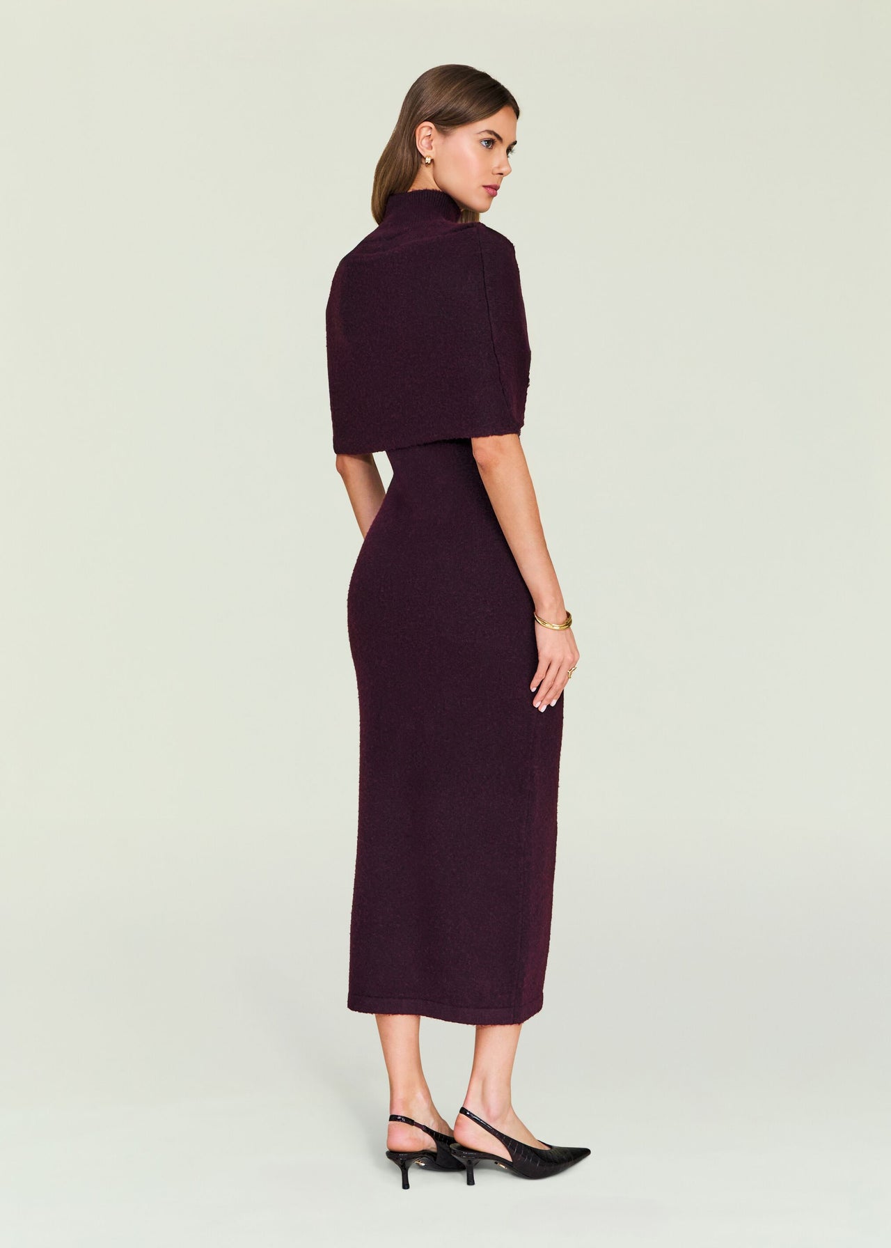 knee length dresses for ladies Wisteria Knit Midi Dress Xs / Merlot