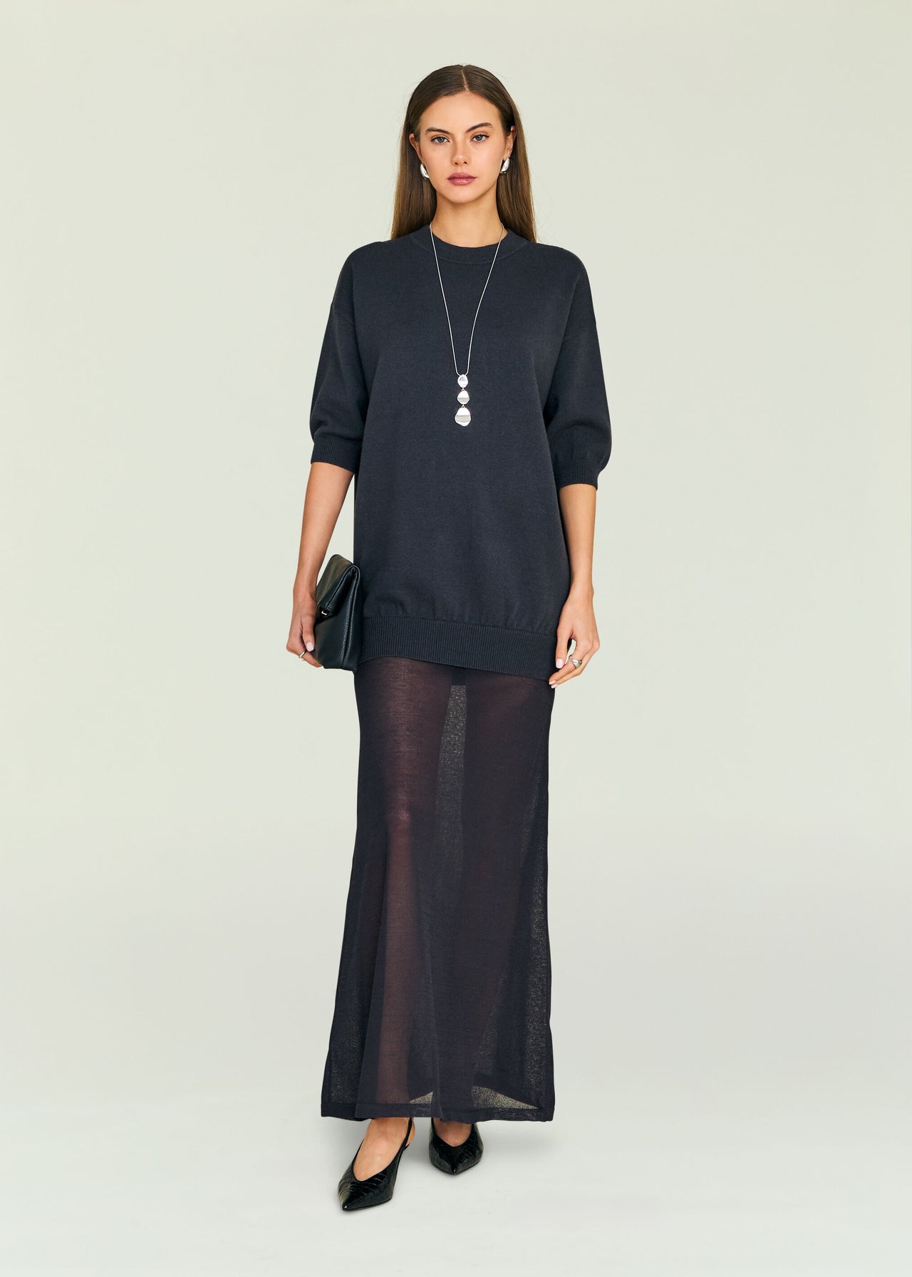 Arwen Knit Maxi Dress Dark Charcoal / M Arwen Knit Maxi Dress Dark Charcoal / M