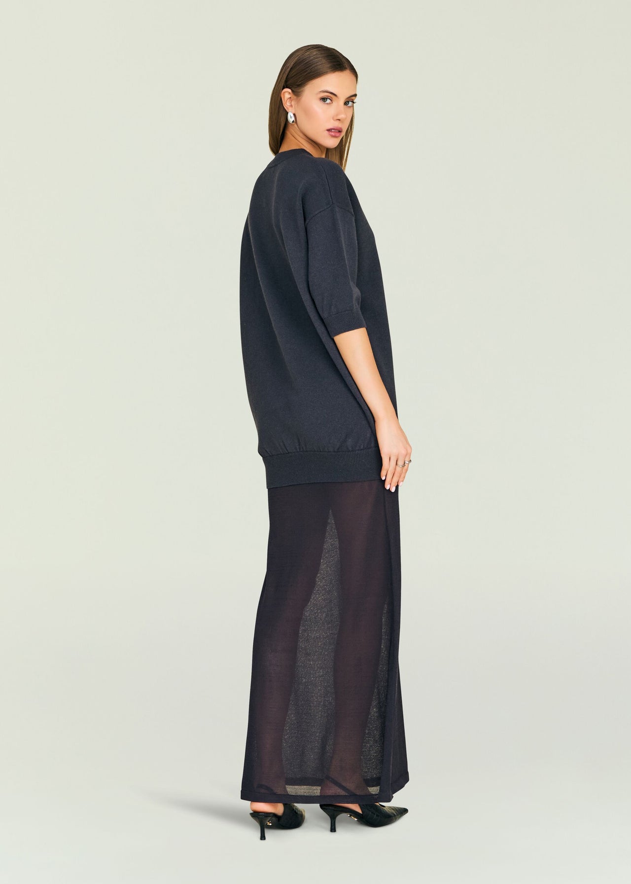 Arwen Knit Maxi Dress Dark Charcoal / M Arwen Knit Maxi Dress Dark Charcoal / M