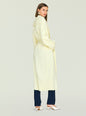 Crosby Sweater Duster pale yellow worn by model shown from the back with belt tied at the waist thumbnail image 4 of 5