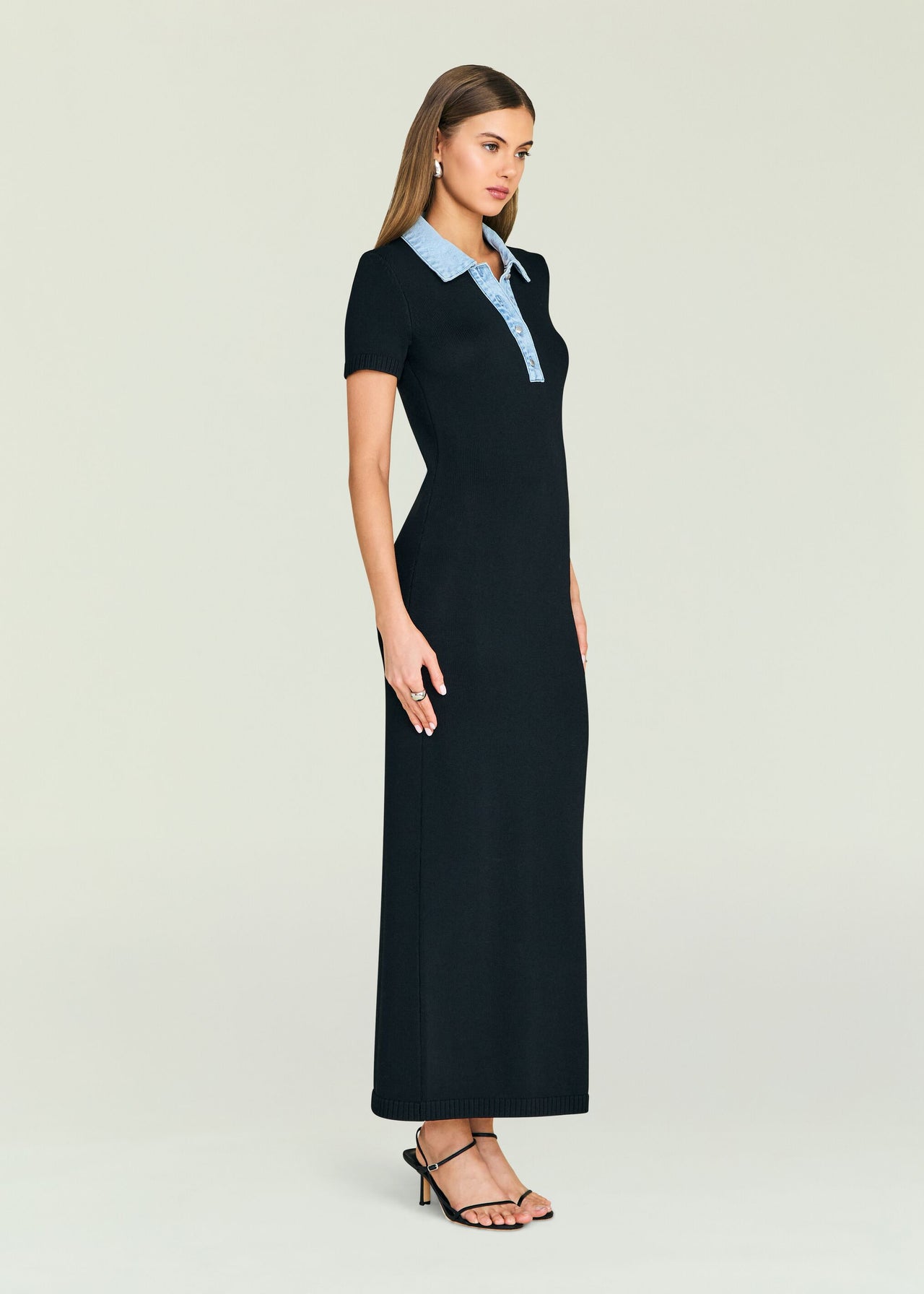 fitted lace wedding dress Hyacinth House Black Knit Giavanna Maxi Dress Black / M fitted lace wedding dress Hyacinth House Black Knit Giavanna Maxi Dress Black / M