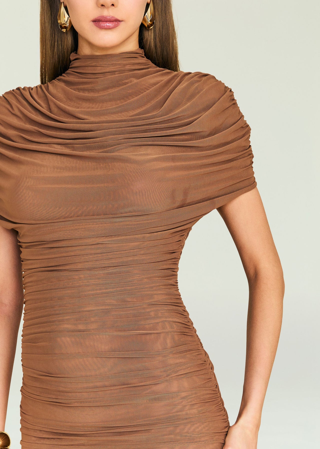 butterscotch tank midi dress SEROYA Riondra Mesh Dress in Brown