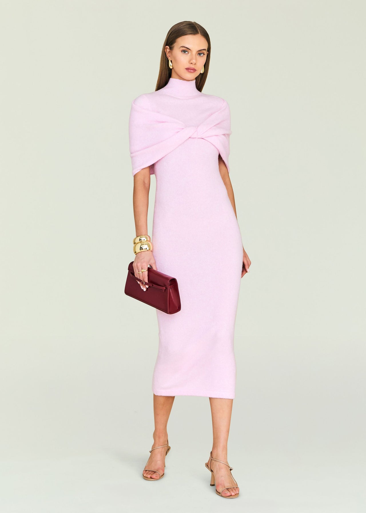 Seroya Wisteria Knit Midi Dress - Ballet Pink