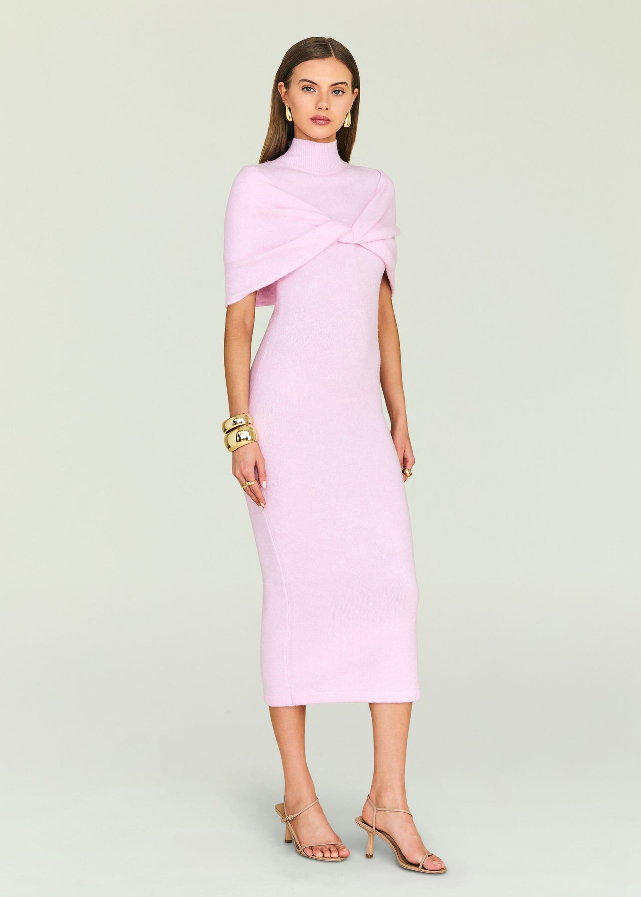 knee length dresses for ladies Ser.O.Ya Women's Wisteria Knit Midi Dress - Pink