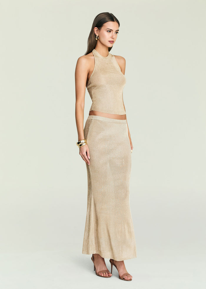 Minnie Metallic Knit Halter Top