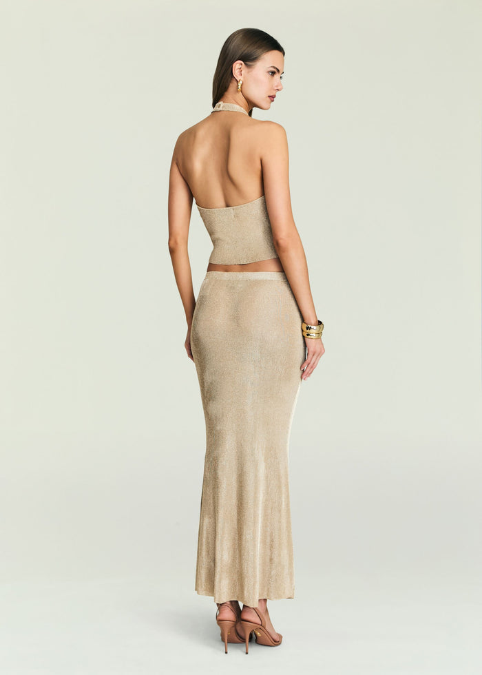 Minnie Metallic Knit Halter Top