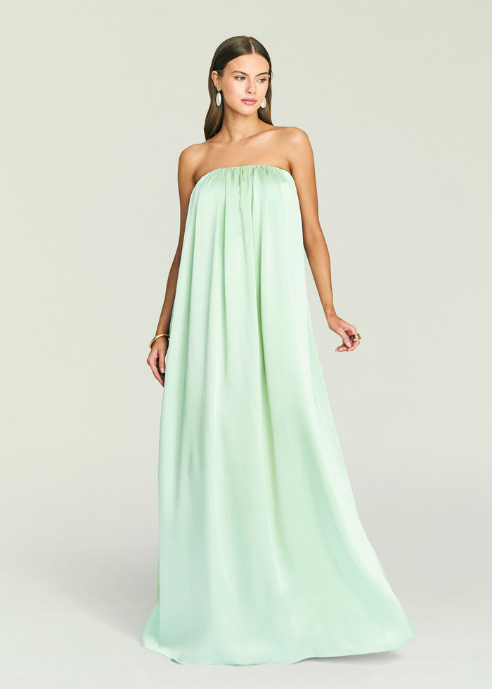 SEROYA Monique Satin Maxi Dress in Teal - size XS SEROYA Monique Satin Maxi Dress in Teal - size XS