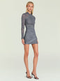 Moxey Ruched Mesh Mini Dress thumbnail image 3 of 5