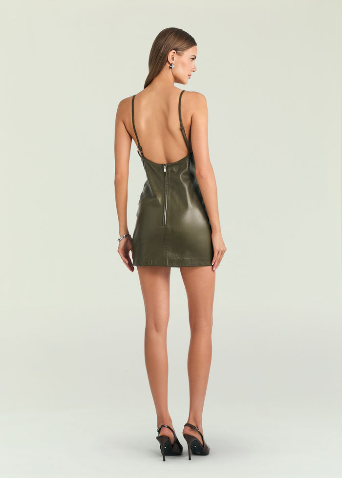 Beyza Leather Dress image 4 of 6