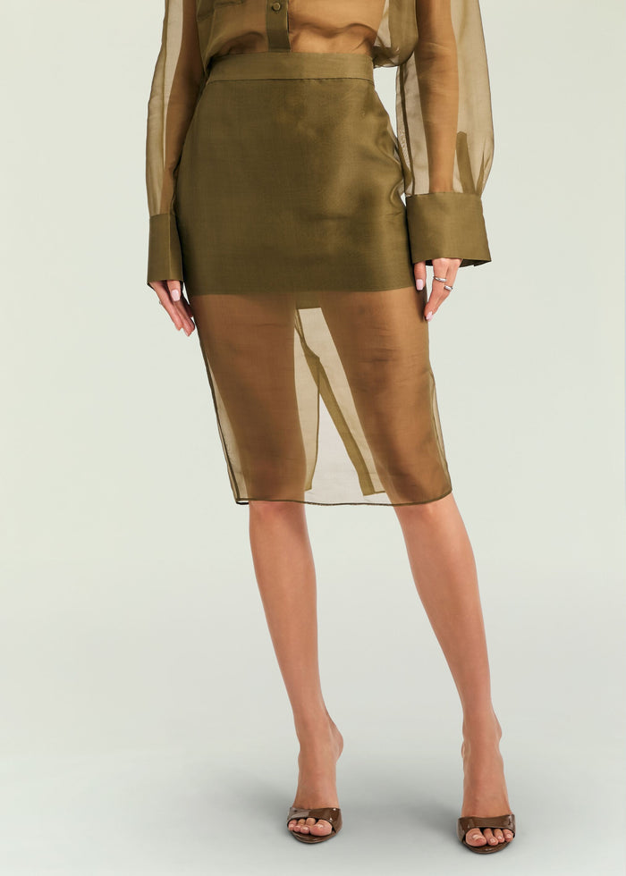 Elda Silk Midi Skirt