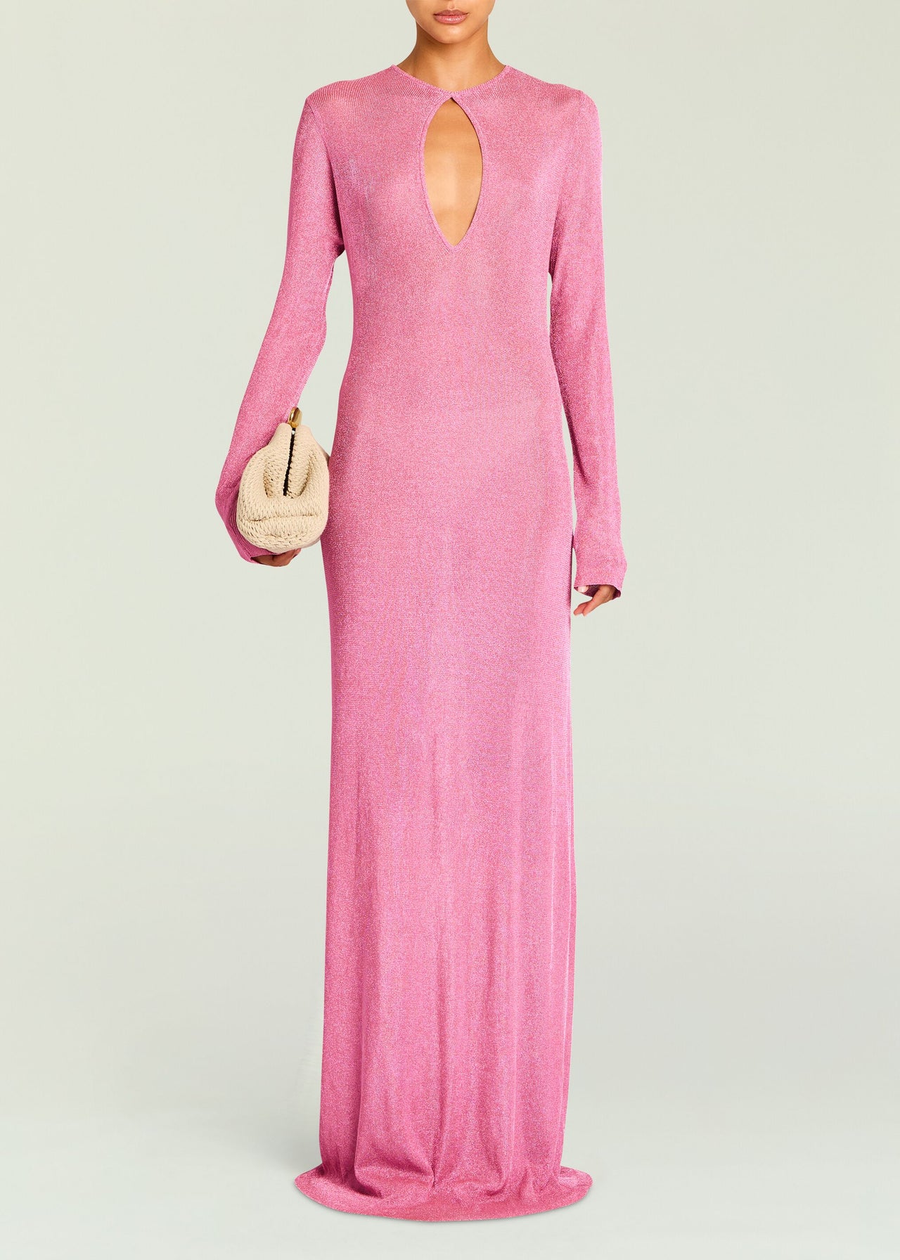 Ser.O.Ya Women's Carmel Metallic Knit Maxi Dress - Bubblegum Pink