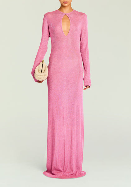 SER.O.YA Women's Carmel Metallic Knit Maxi Dress - Bubblegum Pink
