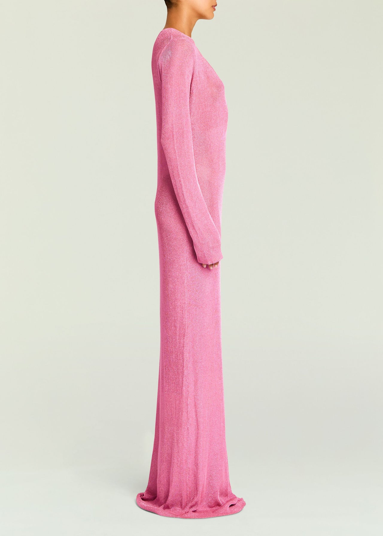 Ser.O.Ya Women's Carmel Metallic Knit Maxi Dress - Bubblegum Pink