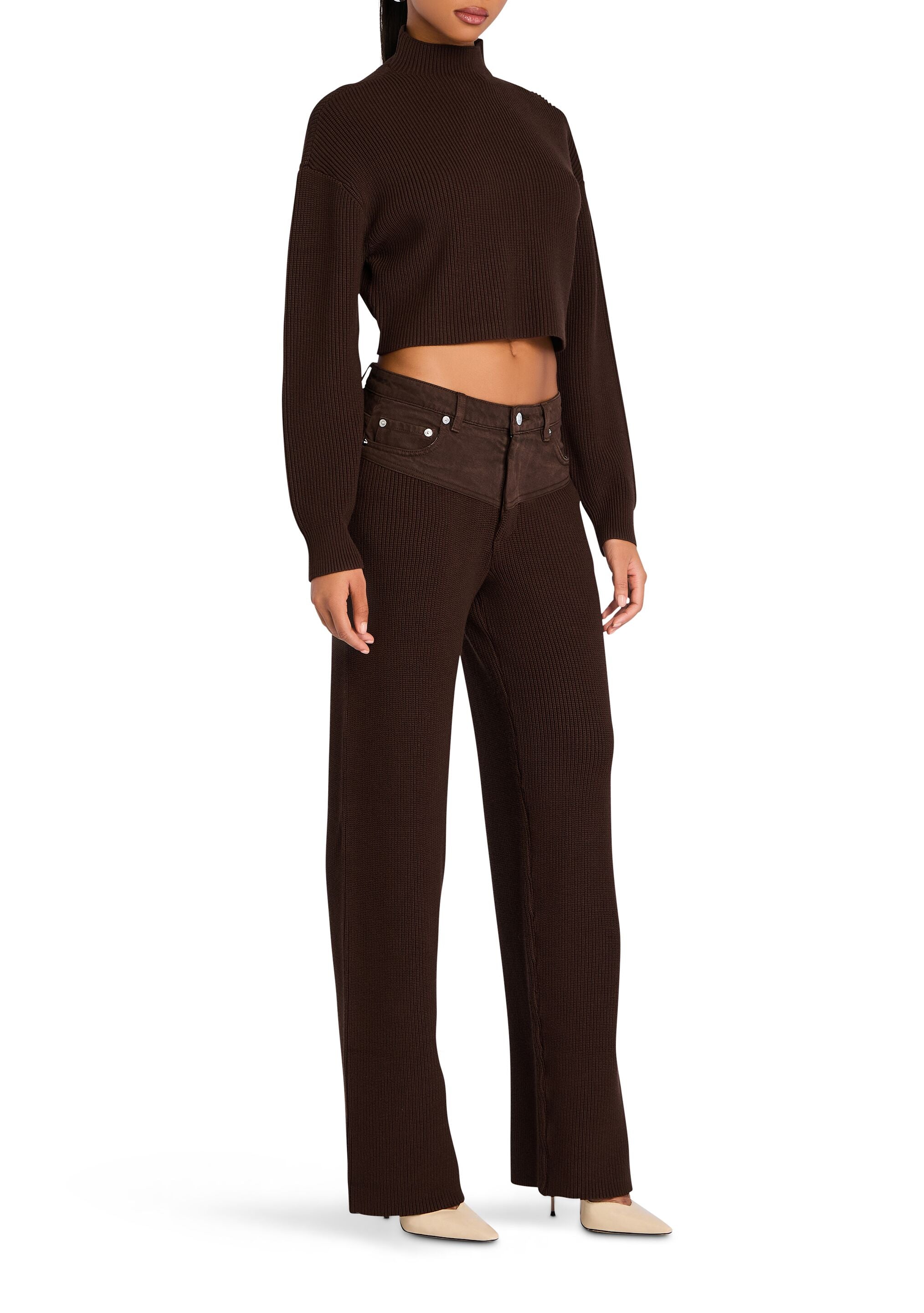 【新品未使用】UNOF ふじあみさんKNIT PANTS Dark Sepia WAFT – ISSEY MIYAKE ONLINE STORE