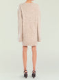 Back view of Daniela Sweater Dress in soft beige knit with long sleeves and ribbed hem thumbnail image 4 of 5