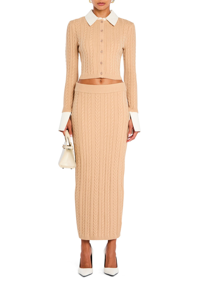 Prunella Cable Knit Skirt