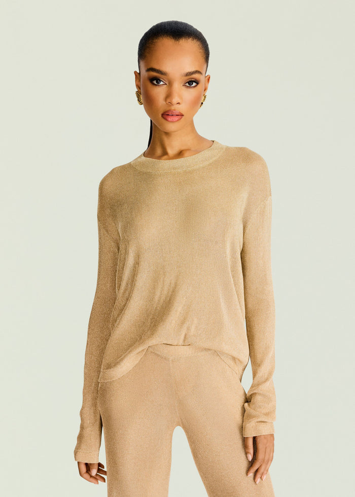 Hana Metallic Knit Top