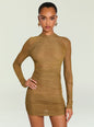 Moxey Ruched Mesh Mini Dress thumbnail image 5 of 5