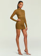 Moxey Ruched Mesh Mini Dress thumbnail image 3 of 5
