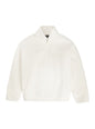 Carter faux shearling zip jacket in white with a high collar thumbnail image 1 of 1