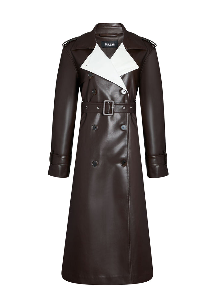 Estelle Vegan Leather Trench Coat