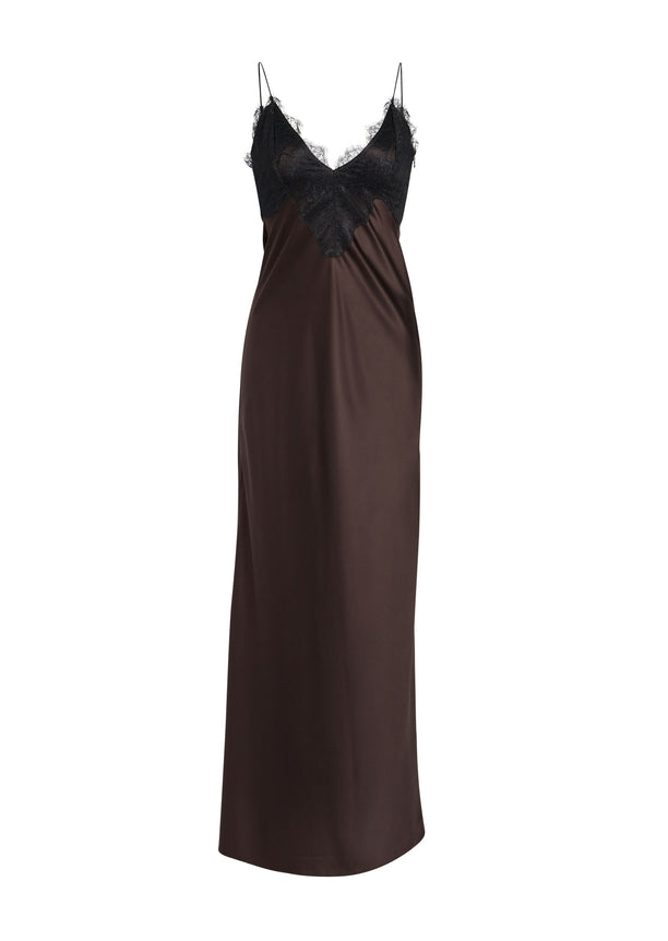 Grenache Satin Maxi Dress