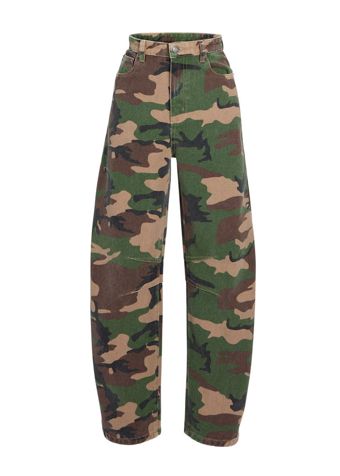 Marbel Mid Rise Barrel Jean