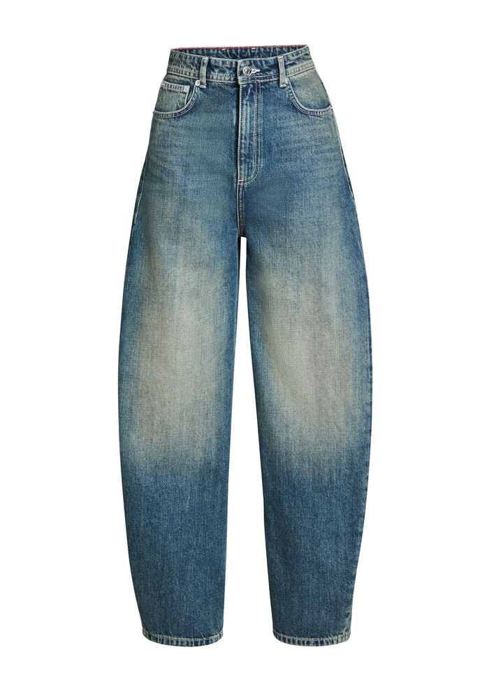 Marbel Mid Rise Barrel Jean