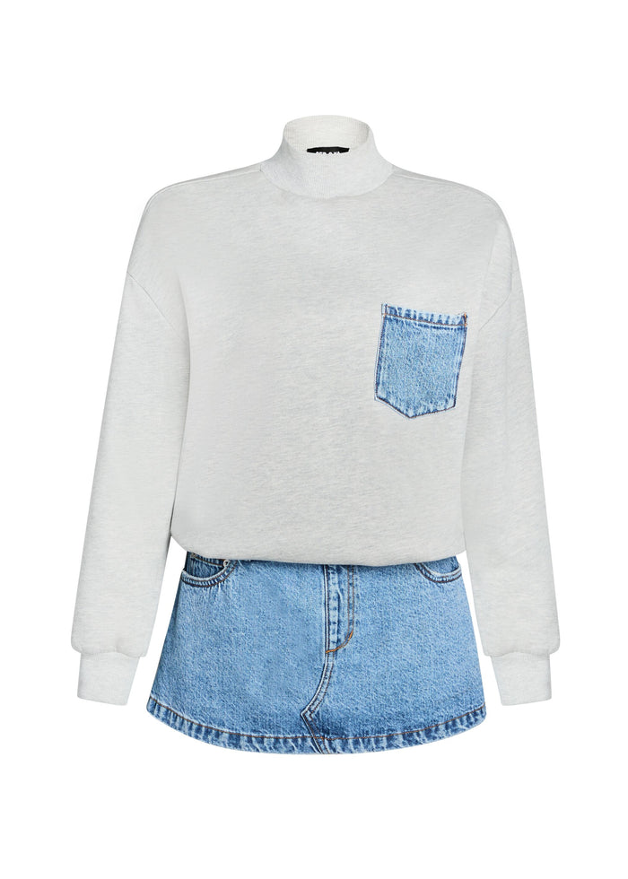 Marley Terry Denim Sweater Dress