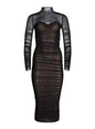 Trina Mesh Ruched Midi Dress