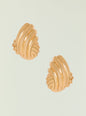 Jill Earrings large gold-tone spiral hoop earrings with ridged pattern thumbnail image 1 of 2