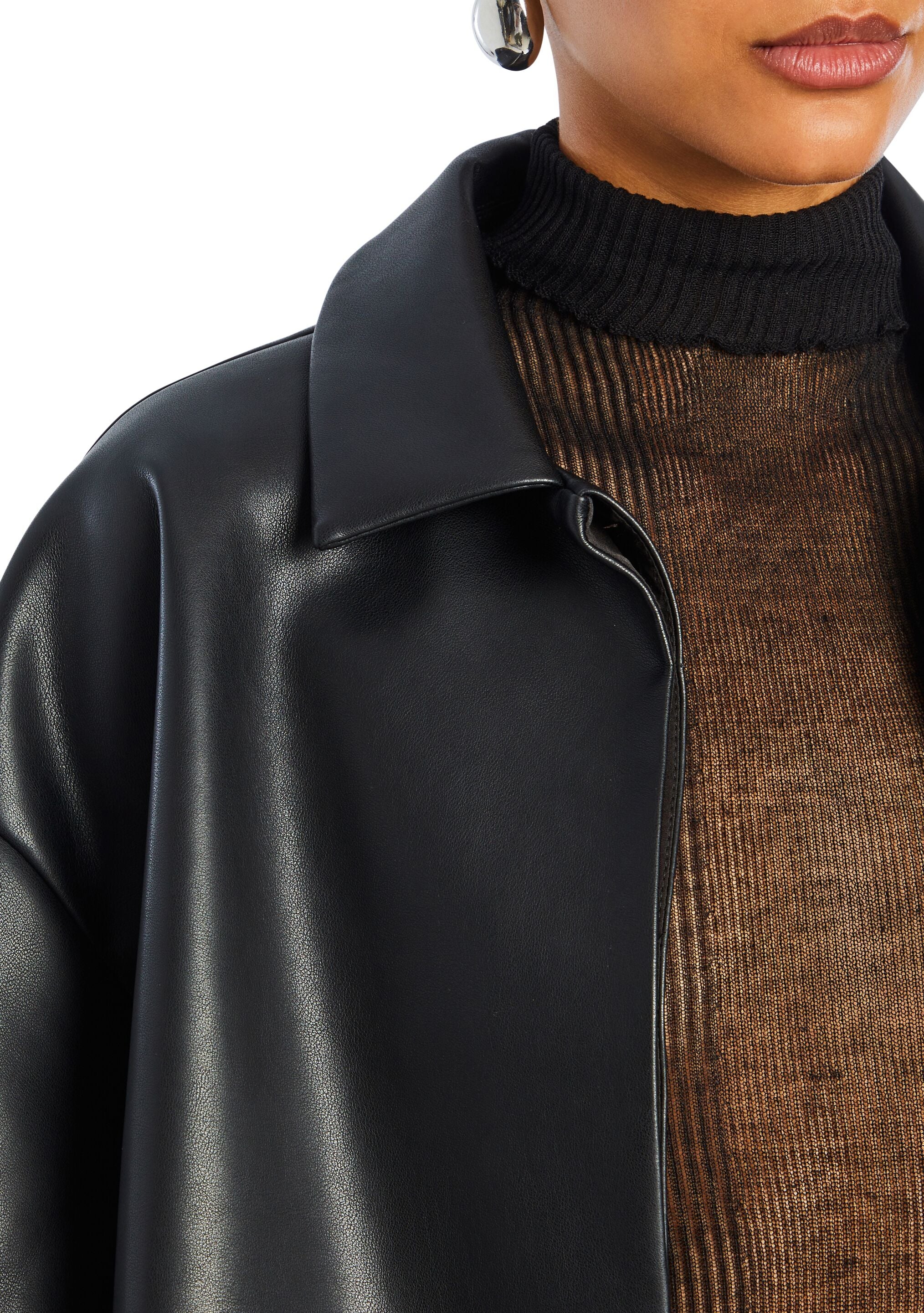 Adi Vegan Leather Cropped Jacket – SEROYA