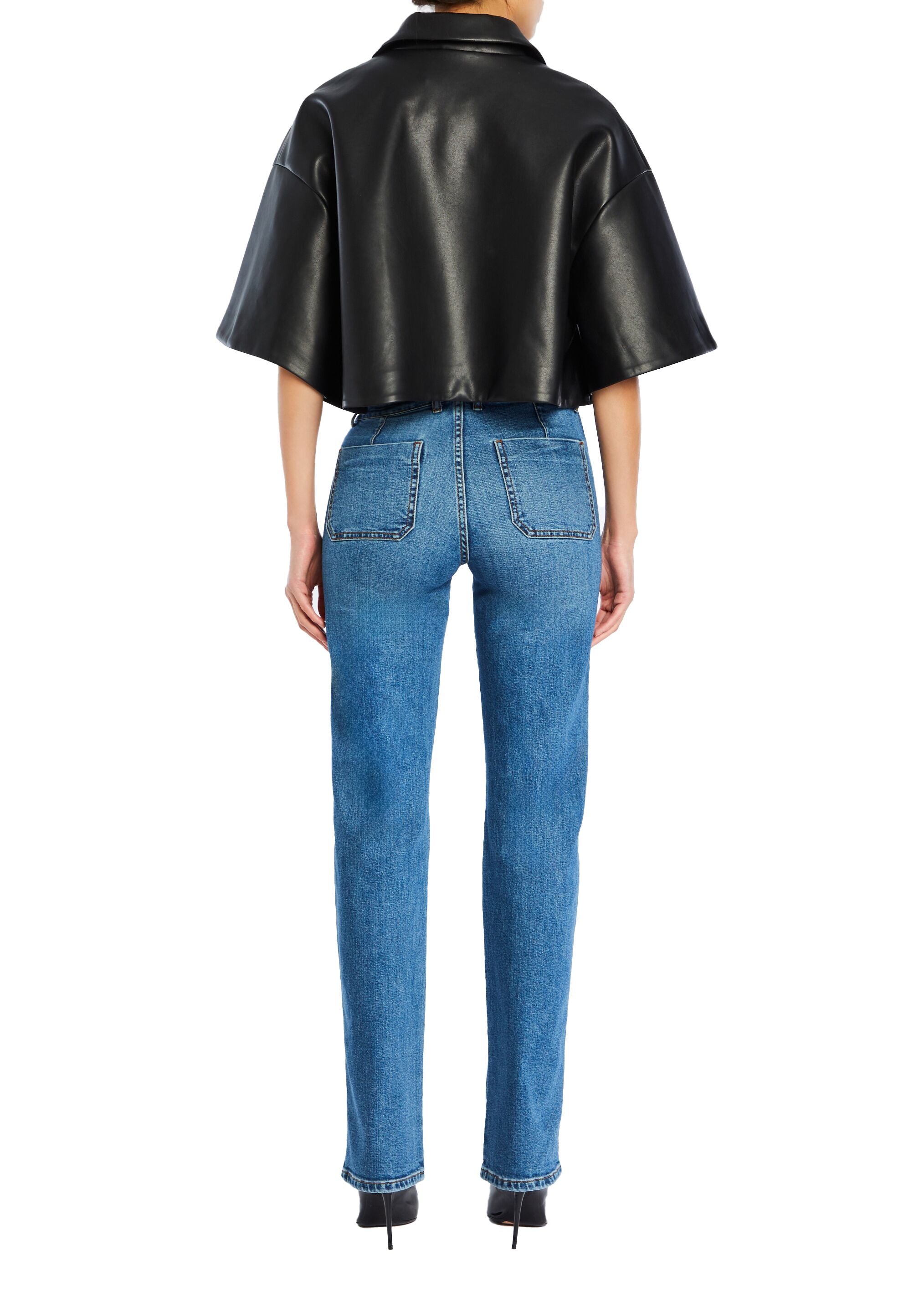 Adi Vegan Leather Cropped Jacket – SER.O.YA