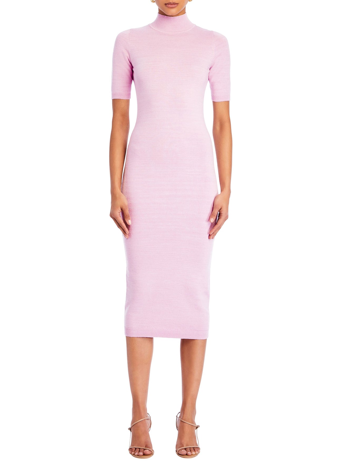 strapless open back dress Loralyn Silk Midi Dress in Kimmie Floral Pink main image 0