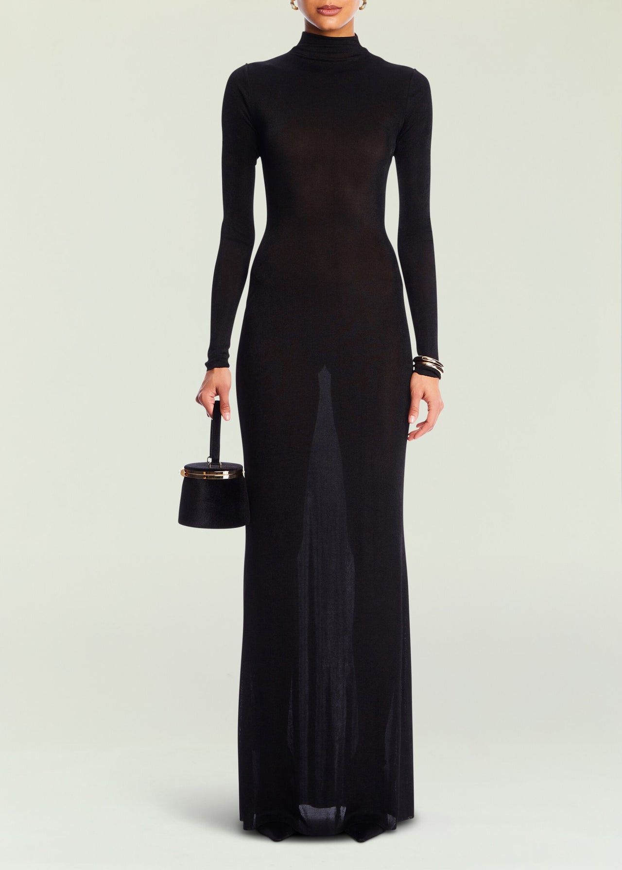Seroya Kim Maxi Dress in BLACK. Size Xs