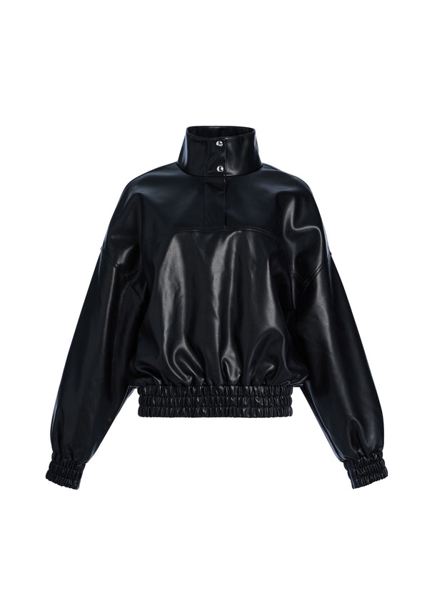 Mia Vegan Leather Pullover