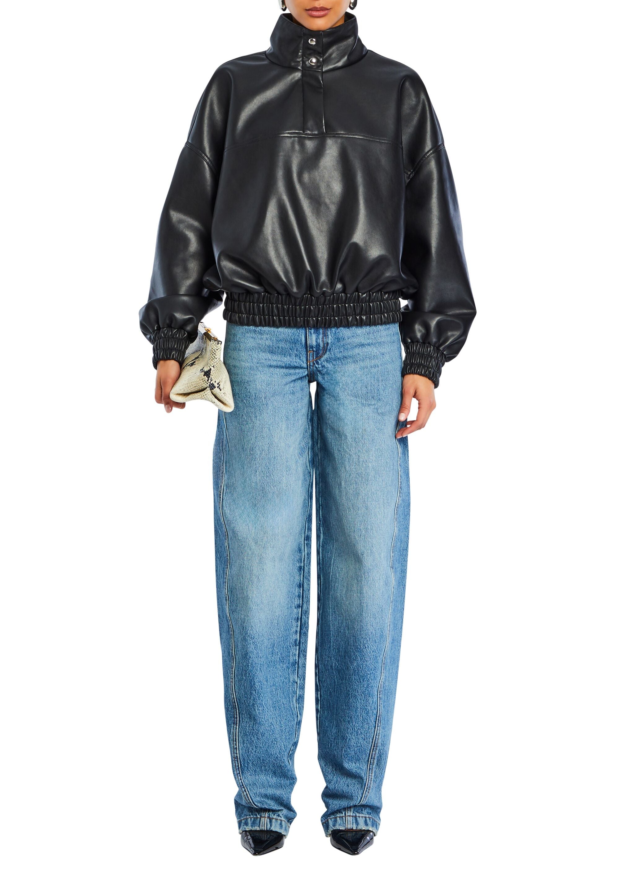 Mia Vegan Leather Pullover – SEROYA
