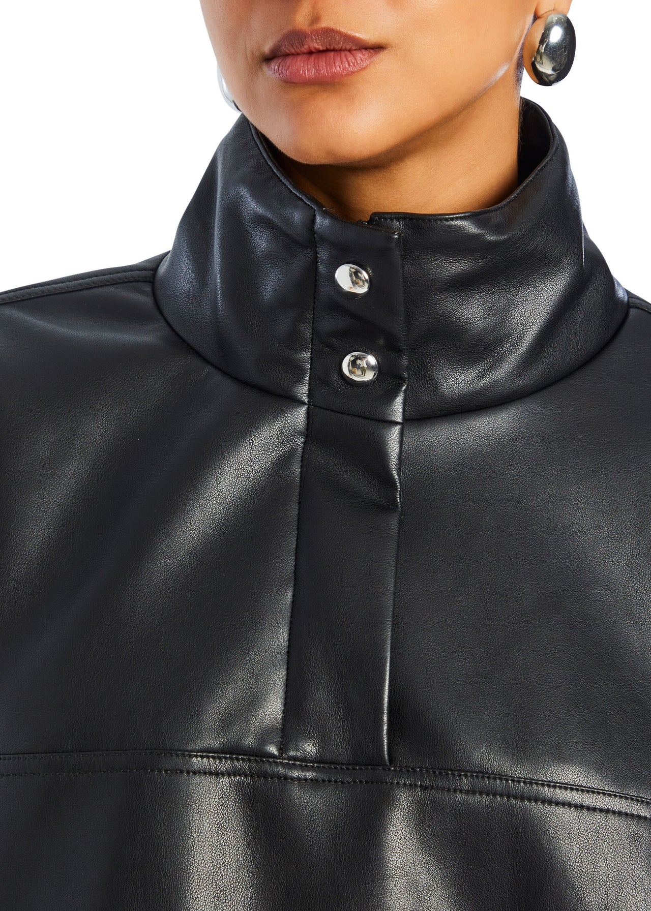 Mia Vegan Leather Pullover – SEROYA
